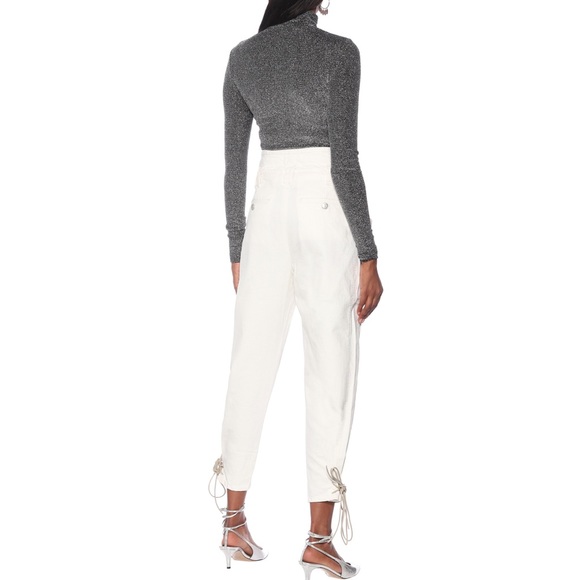 Isabel Marant Nubaia Jeans White Tapered Lace Up - Picture 7 of 7